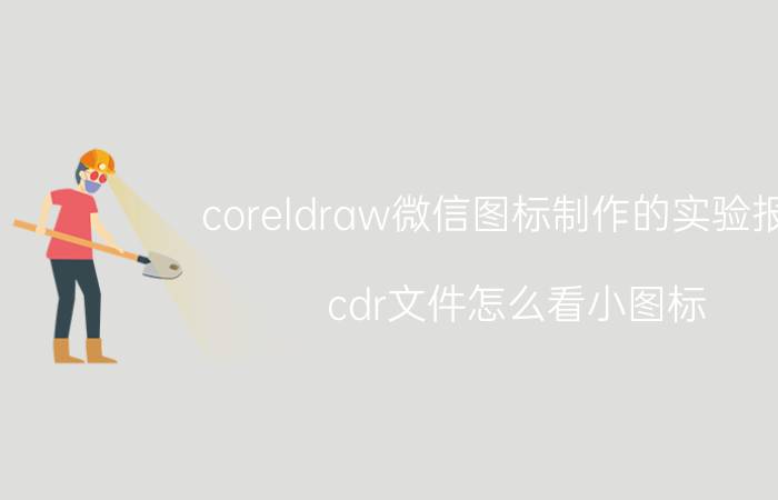 coreldraw微信图标制作的实验报告 cdr文件怎么看小图标？